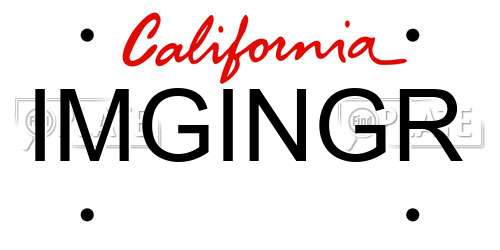IMGINGR California License Plate