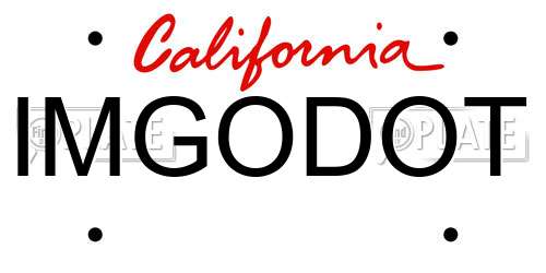 IMGODOT California License Plate