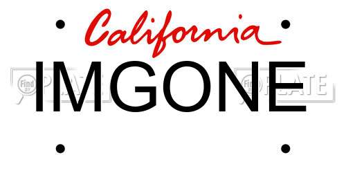 IMGONE California License Plate