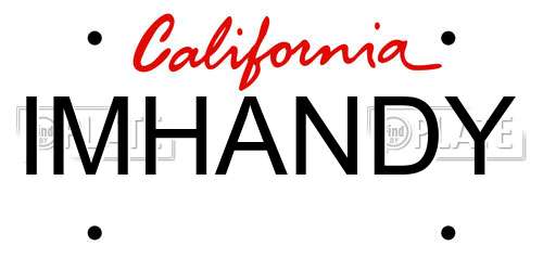 IMHANDY California License Plate