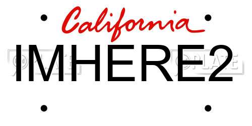 IMHERE2 California License Plate