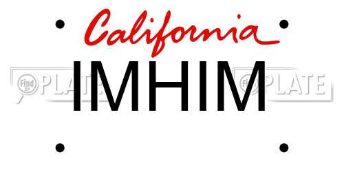 IMHIM California License Plate