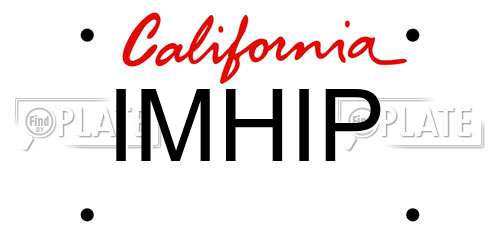 IMHIP California License Plate