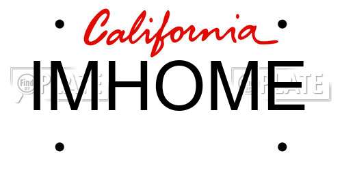 IMHOME California License Plate