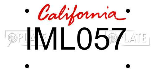 IML057 California License Plate