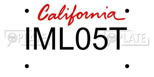IML05T California License Plate