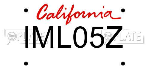 IML05Z California License Plate