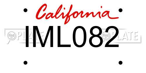 IML082 California License Plate