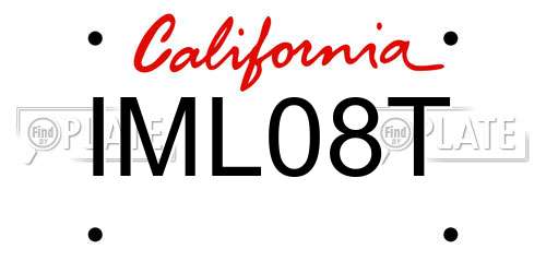 IML08T California License Plate