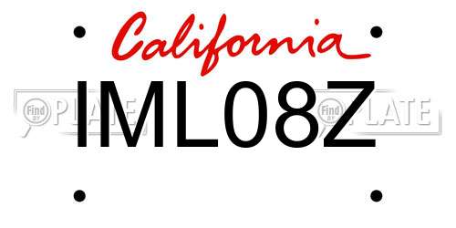 IML08Z California License Plate