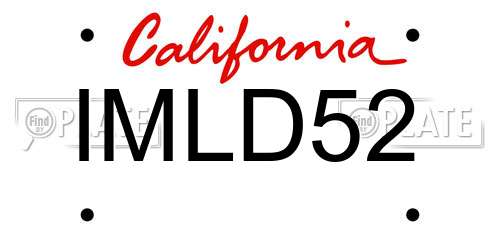 IMLD52 California License Plate