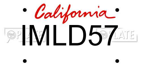 IMLD57 California License Plate