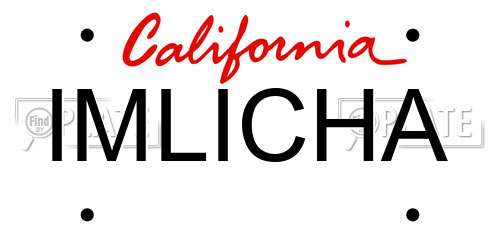 IMLICHA California License Plate