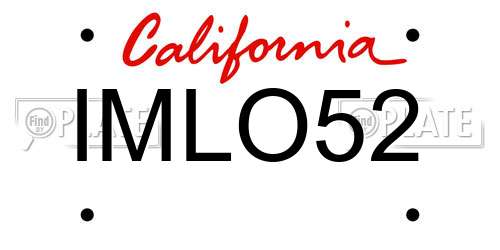 IMLO52 California License Plate