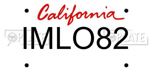 IMLO82 California License Plate
