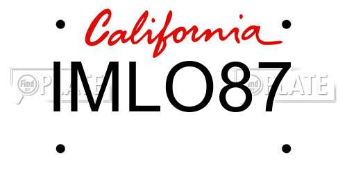 IMLO87 California License Plate