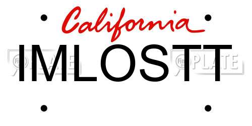 IMLOSTT California License Plate