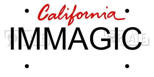 IMMAGIC California License Plate
