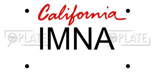 IMNA California License Plate