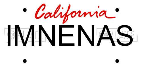 IMNENAS California License Plate