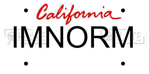 IMNORM California License Plate