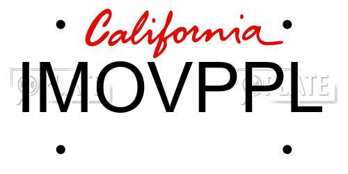 IMOVPPL California License Plate