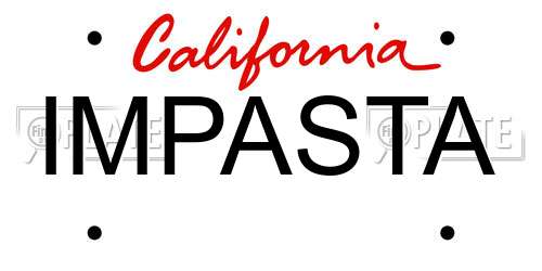 IMPASTA California License Plate