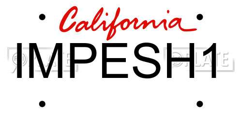 IMPESH1 California License Plate