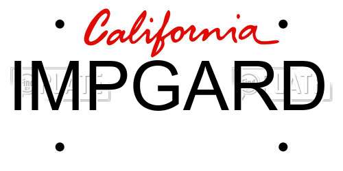 IMPGARD California License Plate