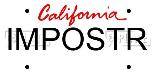 IMPOSTR California License Plate
