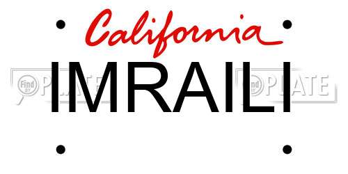 IMRAILI California License Plate