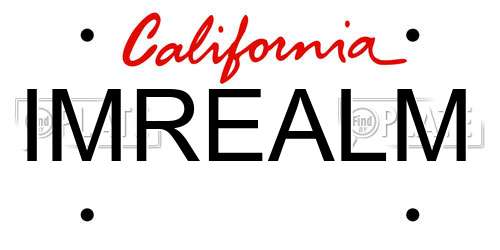IMREALM California License Plate