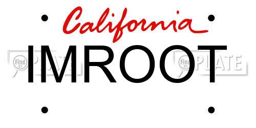 IMROOT California License Plate