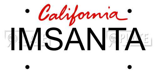IMSANTA California License Plate