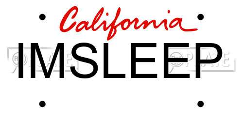 IMSLEEP California License Plate