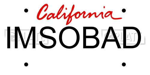 IMSOBAD California License Plate