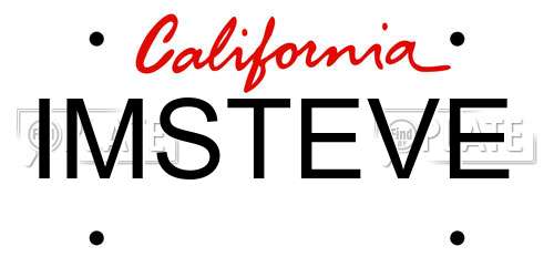 IMSTEVE California License Plate