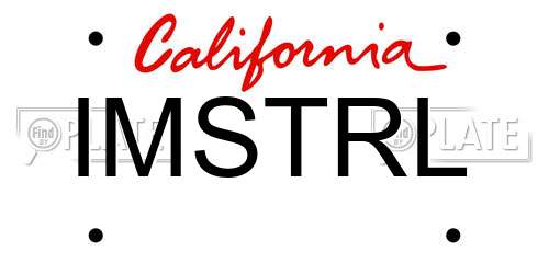 IMSTRL California License Plate