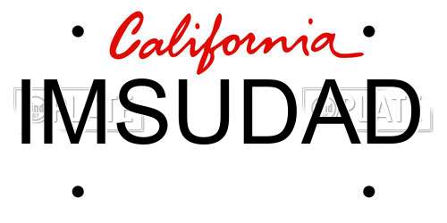 IMSUDAD California License Plate