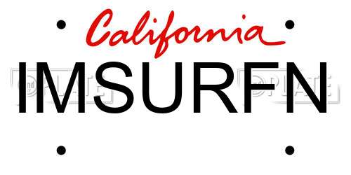 IMSURFN California License Plate