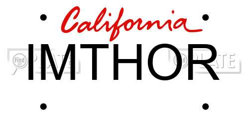 IMTHOR California License Plate