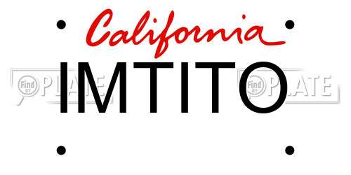 IMTITO California License Plate