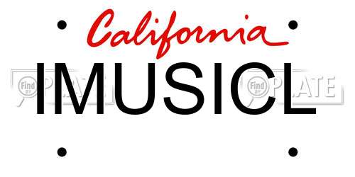 IMUSICL California License Plate