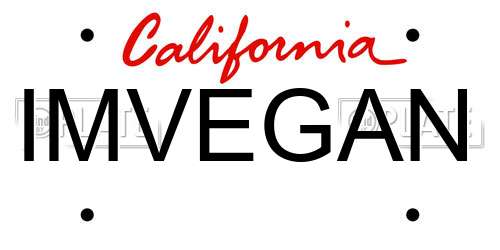 IMVEGAN California License Plate
