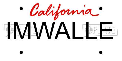 IMWALLE California License Plate