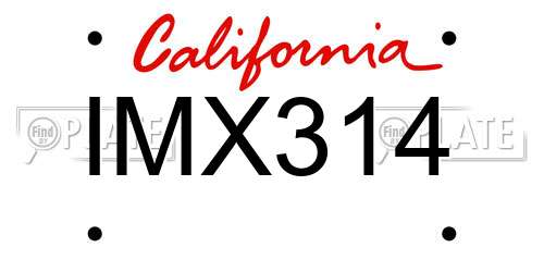IMX314 California License Plate