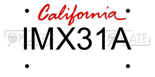 IMX31A California License Plate