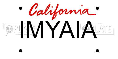 IMYAIA California License Plate