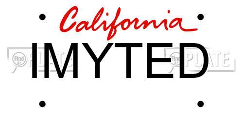 IMYTED California License Plate