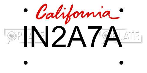 IN2A7A California License Plate